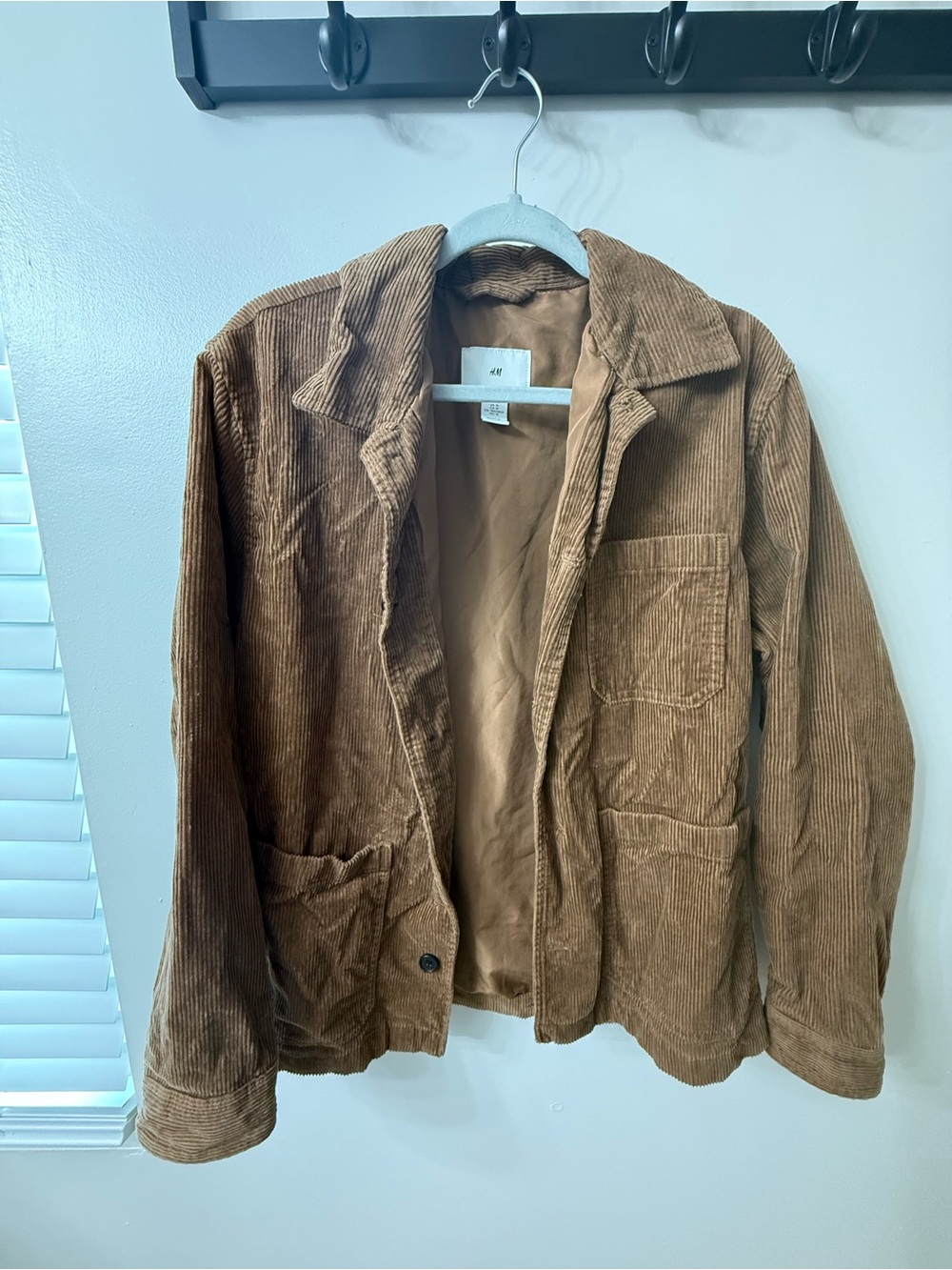 Corduroy Button-Front Jacket in Brown